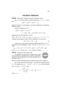 Mayhem Solutions: M146-M150