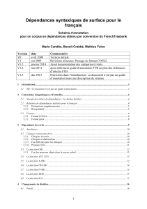 D&eacute;pendances syntaxiques de surface pour le fran&ccedil;ais