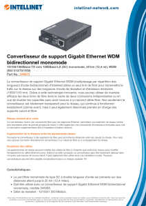 Convertisseur de support Gigabit Ethernet WDM bidirectionnel
