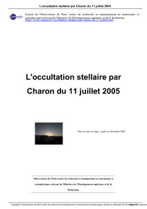 L`occultation stellaire par Charon du 11 juillet 2005