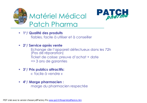 Matériel Patch Pharma