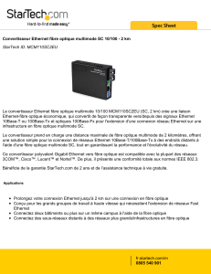 Convertisseur Ethernet fibre optique multimode SC 10/100