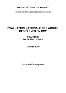 Livret de l`enseignant - Ministère de l`éducation nationale