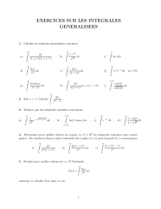 exercices sur les integrales generalisees