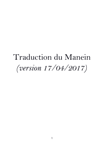 Traduction du Manein