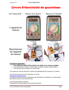 Livret d`électricité de quatrième