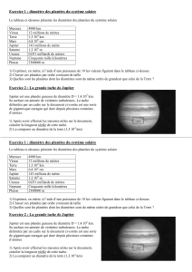 Exercice 1 : diamètre des planètes du système solaire Exercice 2