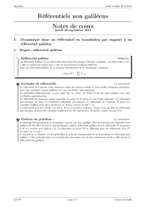 Référentiels non galiléens Notes de cours - Alain Le Rille