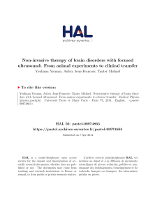 Non-invasive therapy of brain disorders with focused ultrasound