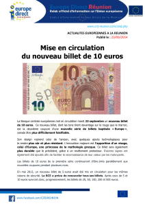Mise en circulation du nouveau billet de 10 euros - crij