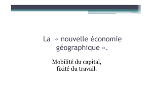 La « nouvelle économie géographique ».