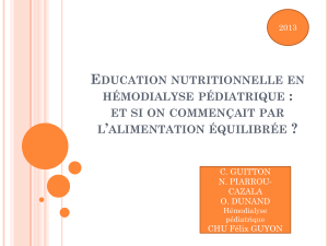Diététique et dialyse - Education nutritionnelle à la Réunion