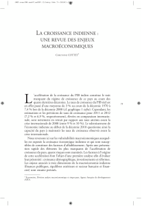 LA CROISSANCE INDIENNE : UNE REVUE DES ENJEUX