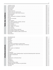 Table des matières Inhaltsverzeichnis