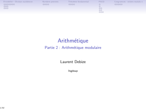 Arithmétique - Partie 2 : Arithmétique modulaire