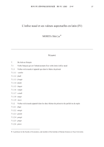 L`infixe nasal et ses valeurs aspectuelles en latin (IV)