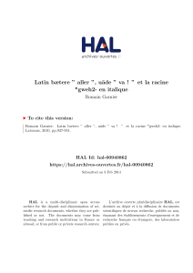 Latin bætere `` aller - HAL Clermont Auvergne