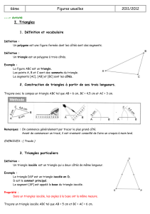 6ème Figures usuelles 2011/2012 I. Triangles - g