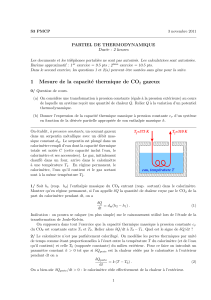 1 Mesure de la capacité thermique de CO2 gazeux