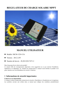 regulateur de charge solaire mppt manuel utilisateur