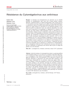 Résistance du Cytomégalovirus aux antiviraux