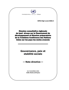 Note directive - Gouvernance, paix et stabilité sociale