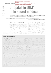 L`hôpital, le DIM* et le secret médical