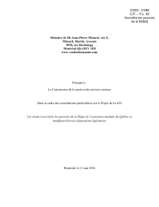 Mémoire de Me Jean-Pierre Ménard, Ad. E. Ménard, Martin, Avocats