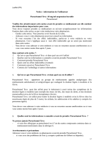 Notice : information de l`utilisateur Paracétamol Teva 40 mg/ml