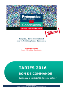 TARIFS 2016 - Préventica Maroc