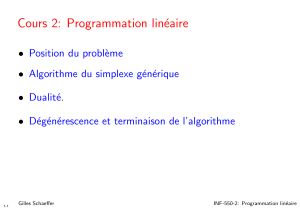 Cours 2: Programmation linéaire
