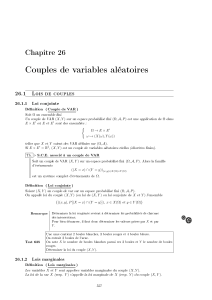 Couples de variables aléatoires - Page de M. Bailloeuil