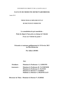 Point de départ d`une prise en charge de l`obés