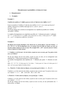 Dénombrement et probabilités ( révisions de 6 ème) I