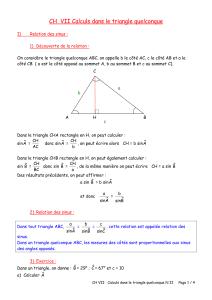 CH VII Calculs dans le triangle quelconque NII