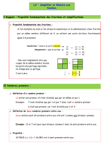 L3` : Simplifier et Réduire une fraction. I Rappels : Propriété