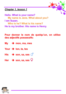Chapter 1, lesson 1 Hello. What is your name? My