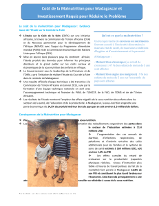 Coût de la Malnutrition pour Madagascar et Investissement Requis