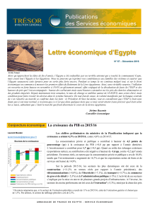 Lettre économique d`Egypte - Direction générale du Trésor