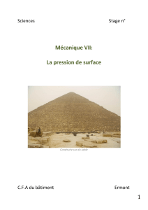 1 Mécanique VII: La pression de surface