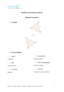 Réaliser une symétrie centrale Illustrer la matière 1. Exemple 2