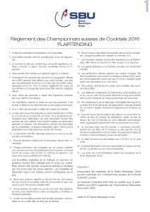 Règlement des Championnats suisses de Cocktails 2016