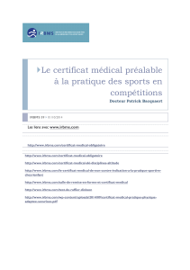 Le certificat médical préalable à la pratique des sports en compétitions
