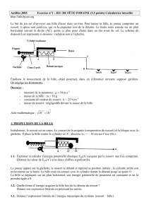 Antilles 2005 Exercice n°1 : JEU DE FÊTE FORAINE (5,5 points