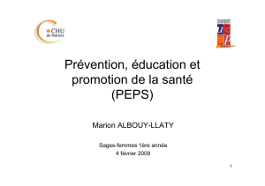 Prévention, éducation et promotion de la santé (PEPS)