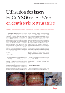 Utilisation des lasers Er,Cr:YSGG et Er:YAG en dentisterie