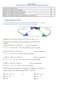 Chapitre 2 Triangles et angles cours