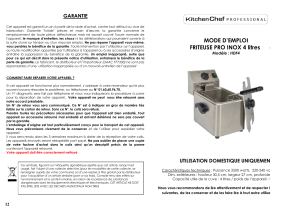 MODE D`EMPLOI FRITEUSE PRO INOX 4 litres 07/15