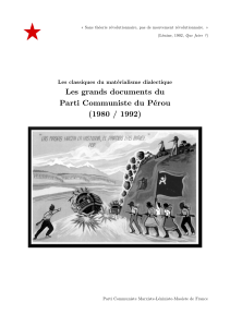 Les grands documents du Parti Communiste du Pérou (1980 / 1992)
