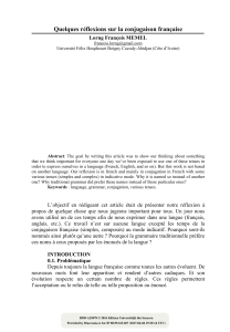 Quelques réflexions sur la conjugaison française